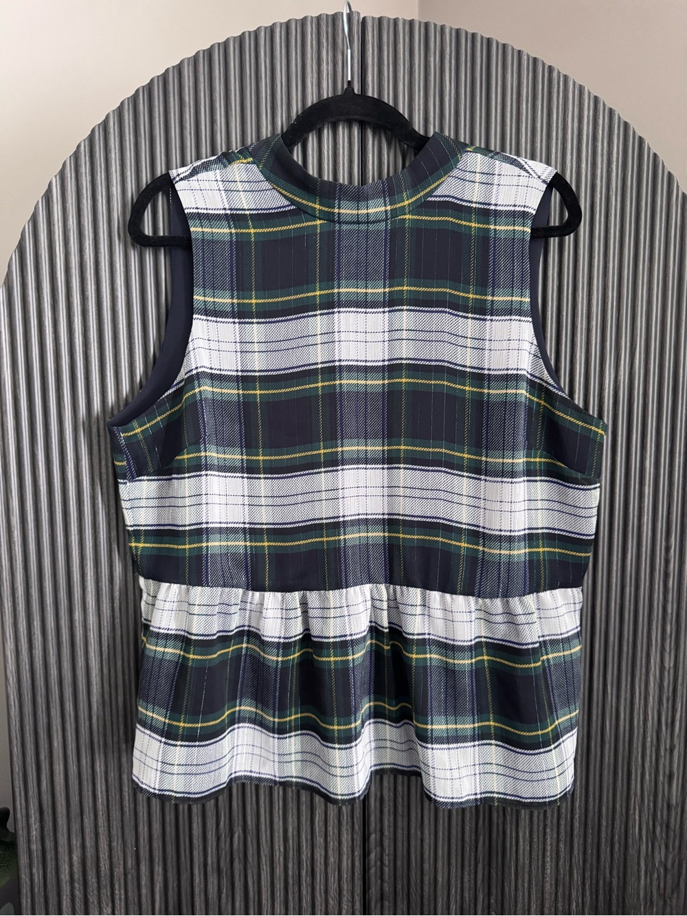 J.Crew Peplum Tartan Top